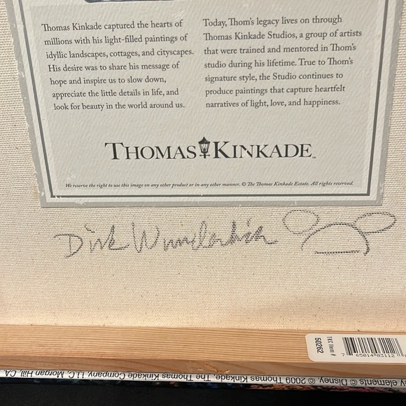 14”by 14” Snow White Discover by Thomas Kinkade signed by Disney artist - Picture 6 of 11